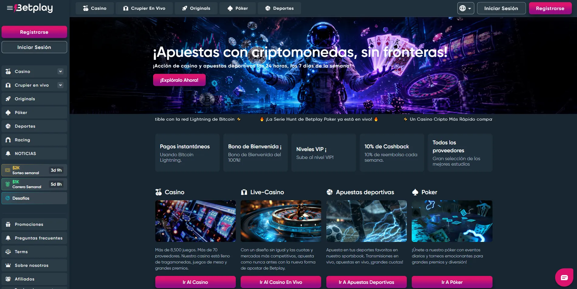 Variedad de juegos de casino en línea disponibles